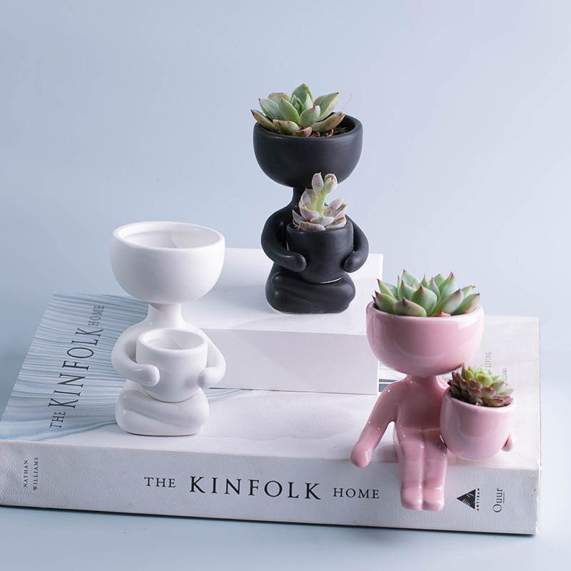 ClayHaven Whimsical Succulent Planter – Charming Ceramic Decor for a Playful Touch