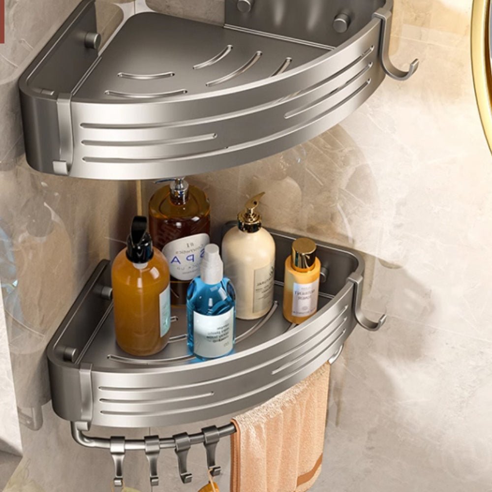 AeroForm SleekSpace Aluminum Corner Shower Caddy – Modern Storage Elegance for Refined Bathrooms - All Around Casa