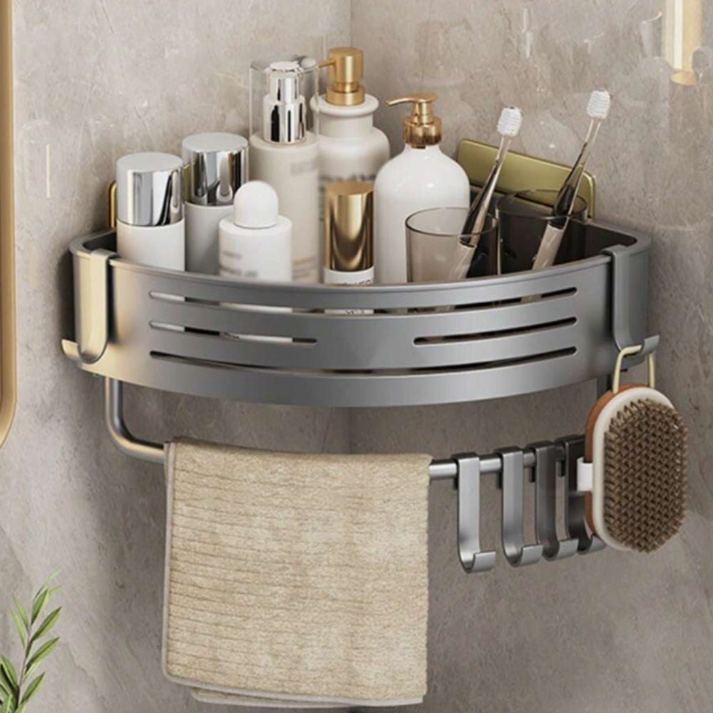 AeroForm SleekSpace Aluminum Corner Shower Caddy – Modern Storage Elegance for Refined Bathrooms - All Around Casa