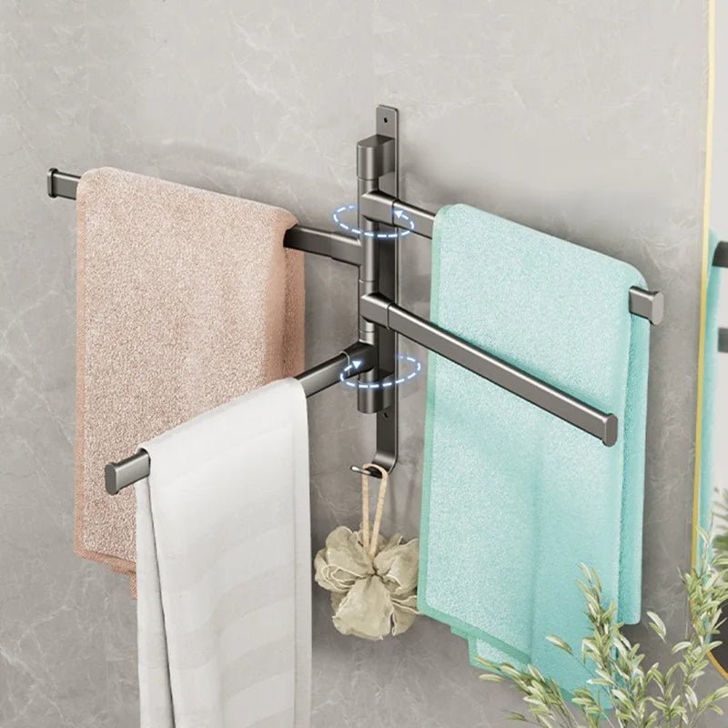 AeroLuxe Elegant Swivel Towel Rack – Space - Saving Bathroom Organizer with Modern Style - All Around Casa