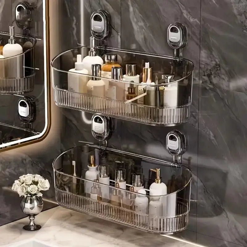 AeroNest Luxe Bathroom Rack – Sleek No - Drill Storage for a Modern Home - All Around Casa