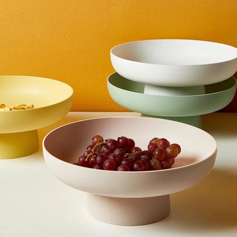 All Around Casa Luxe Ceramic Fruit Bowl – Artistic Mid - Century Centerpiece for Modern Dining - All Around Casa