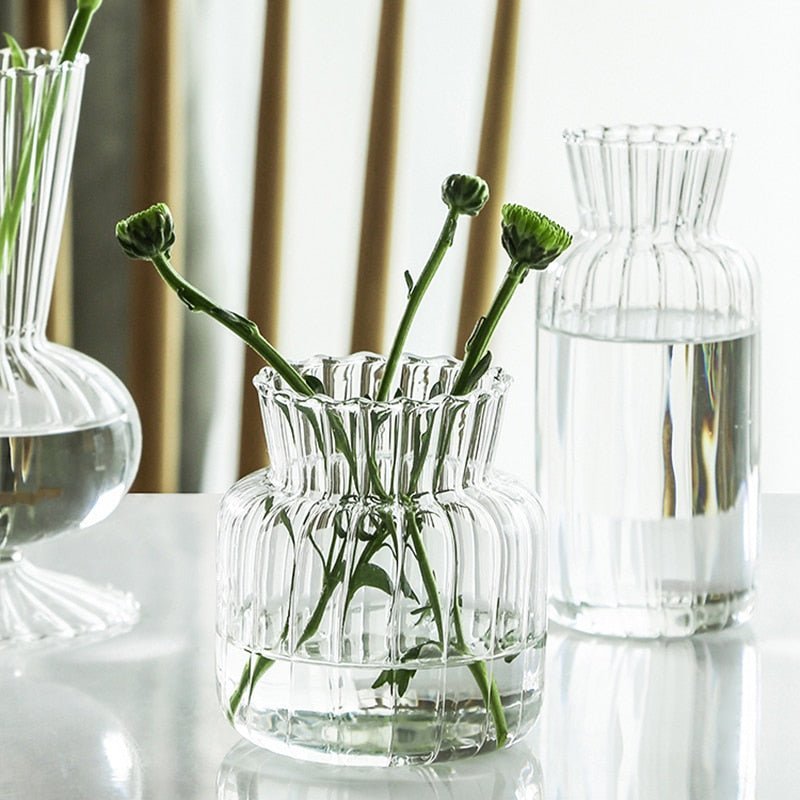 All Around Casa – Petal Textured Glass Vase - All Around Casa