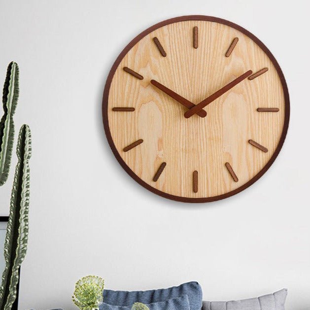All Around Casa – Walnut Minimalist Wall Clock - All Around Casa