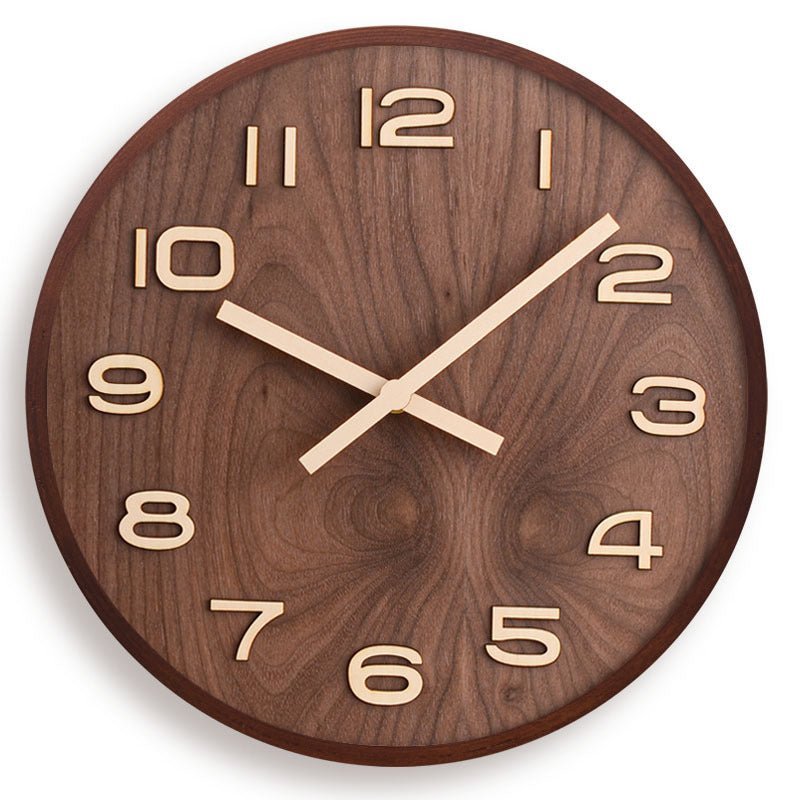 All Around Casa – Walnut Minimalist Wall Clock - All Around Casa
