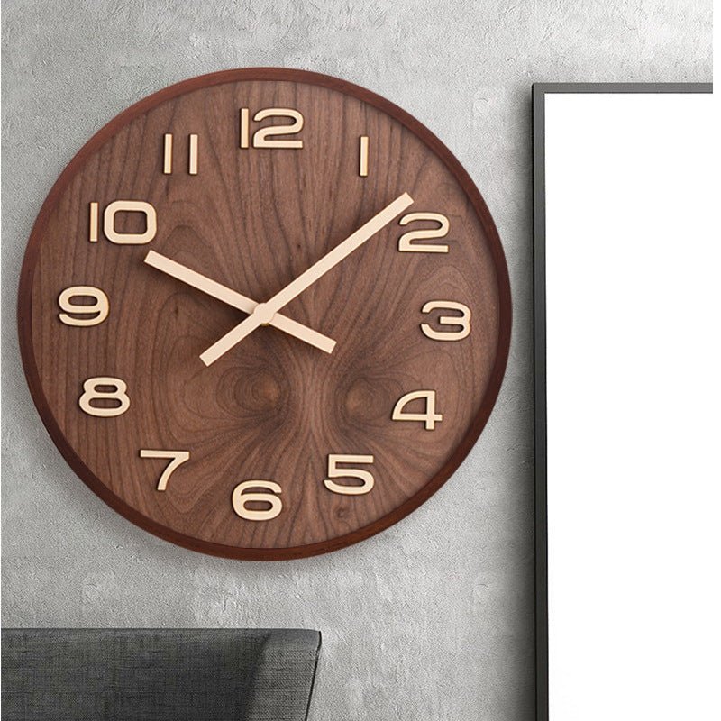 All Around Casa – Walnut Minimalist Wall Clock - All Around Casa
