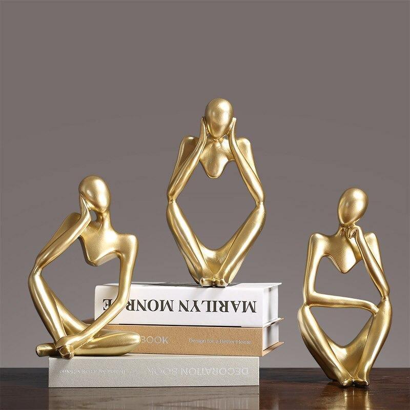 Aurevo Elegant Resin Statue – Modern Abstract Sculpture for Refined Interiors - All Around Casa