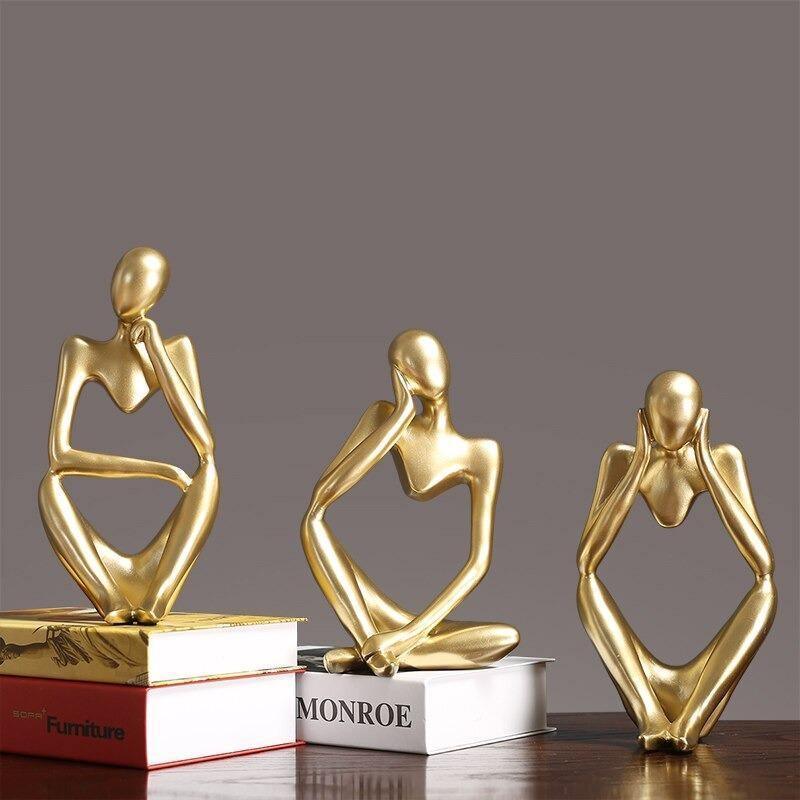 Aurevo Elegant Resin Statue – Modern Abstract Sculpture for Refined Interiors - All Around Casa