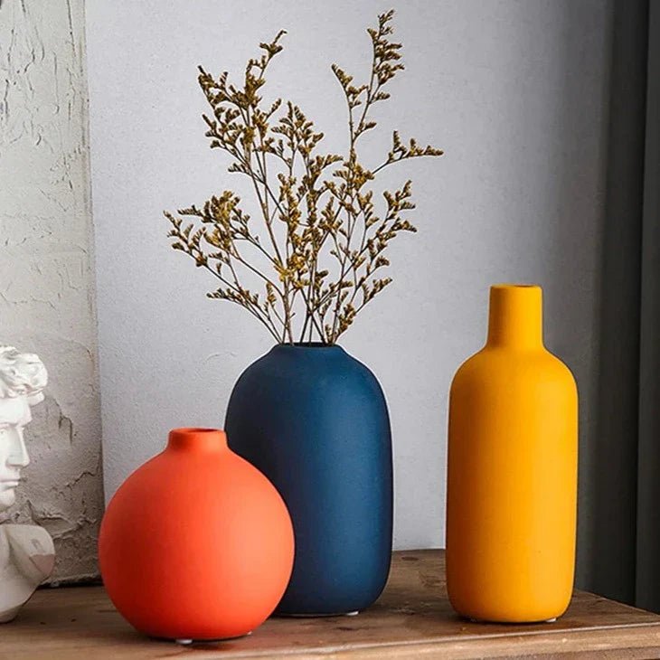 Auric Plume Ceramic Vase – Elegant Scandinavian Accent for Modern Interiors - All Around Casa