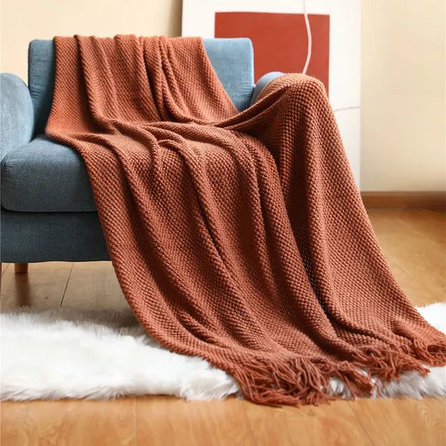Aurora Weave Luxe Knitted Blanket for a Warm, Sophisticated Home - All Around Casa