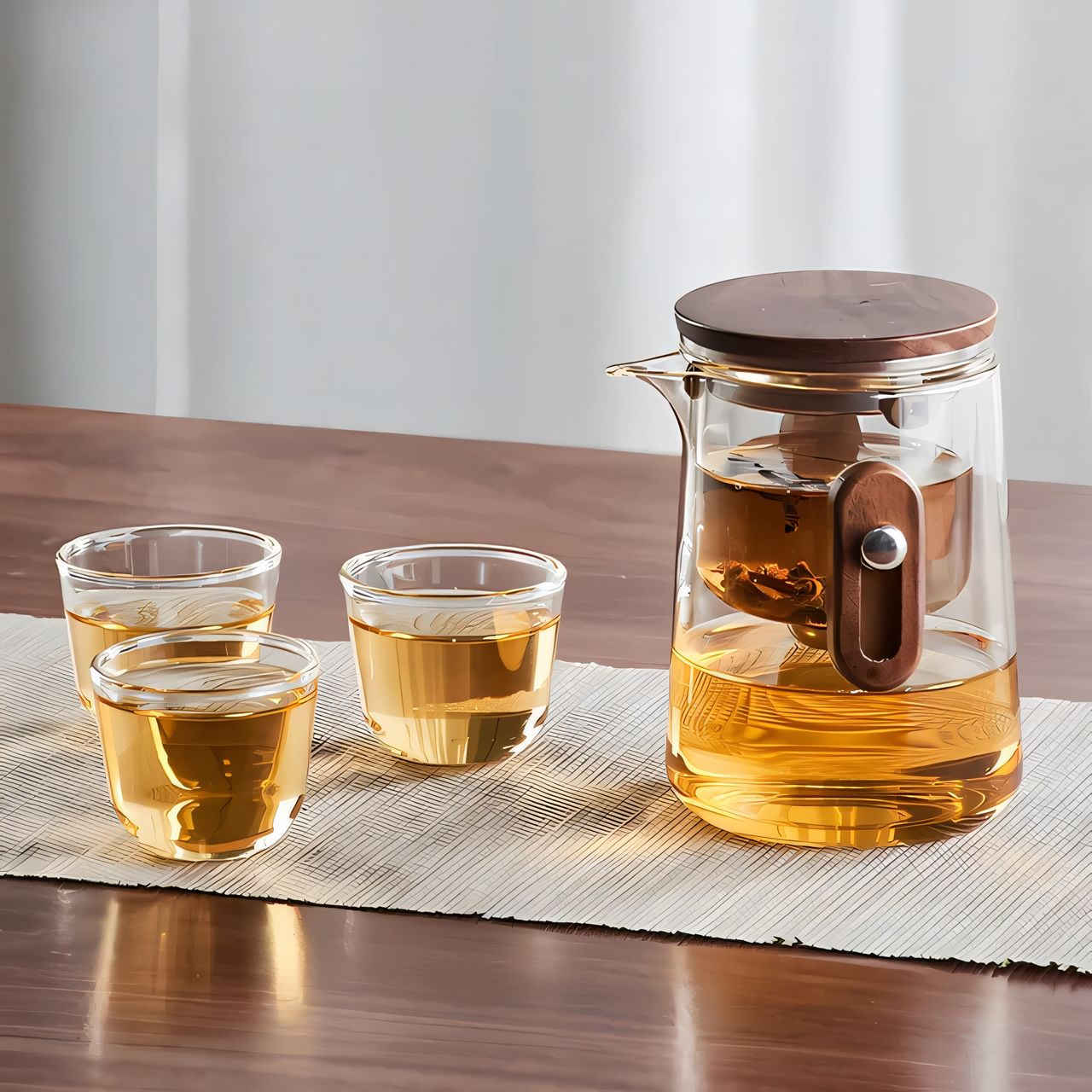 AuroraBrew Elegant Glass Travel Tea Set for Refined Moments Anywhere - All Around Casa