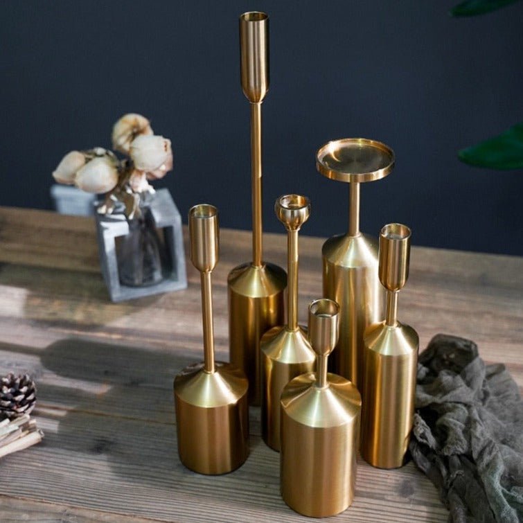 AuroraGild Elegant Candle Holder Set for Warm Luxe Ambiance - All Around Casa