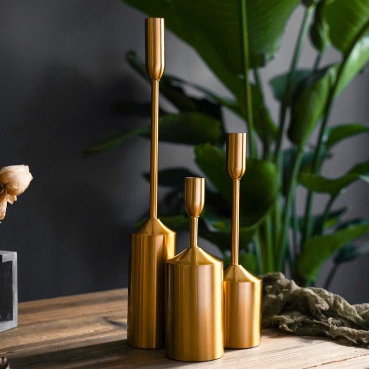 AuroraGild Elegant Candle Holder Set for Warm Luxe Ambiance - All Around Casa