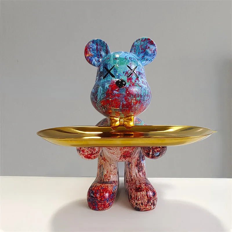 Bearé Luxe – Handcrafted Teddy Sculpture with Elegant Storage Dish for Modern Interiors - All Around Casa