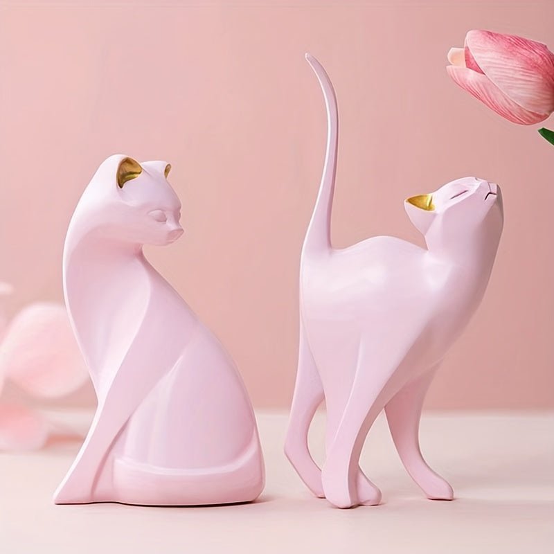FelineAura Elegant Cat Sculpture – Handcrafted Nordic Accent for Modern Interiors - All Around Casa