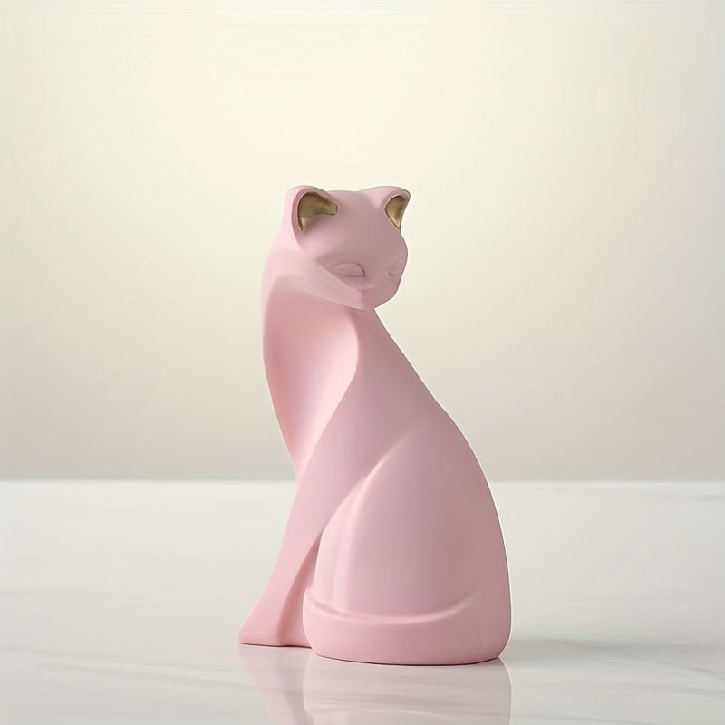 FelineAura Elegant Cat Sculpture – Handcrafted Nordic Accent for Modern Interiors - All Around Casa