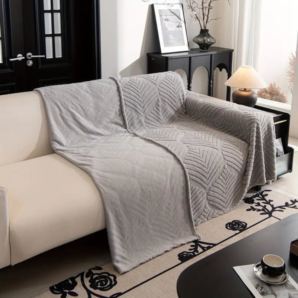 Fleura Herringbone Sofa Cover – Cozy Fleece Elegance for a Refined Living Space - All Around Casa