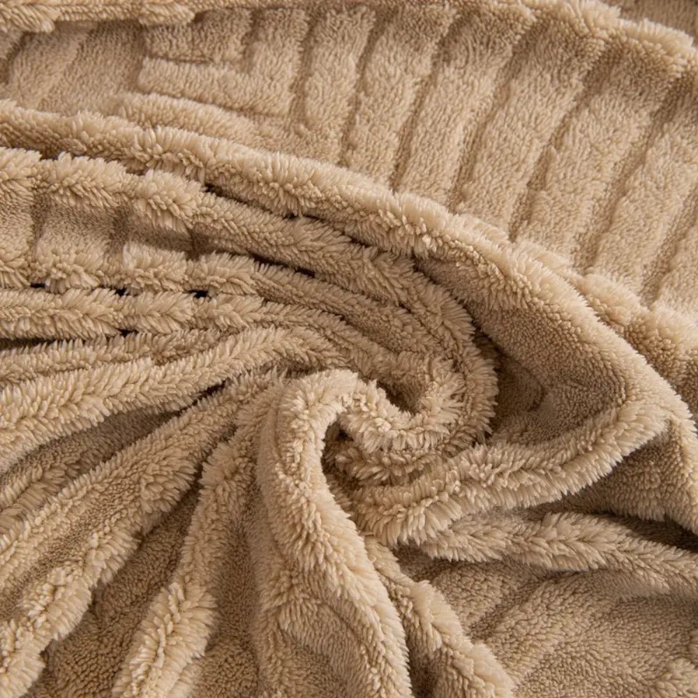 Fleura Herringbone Sofa Cover – Cozy Fleece Elegance for a Refined Living Space - All Around Casa