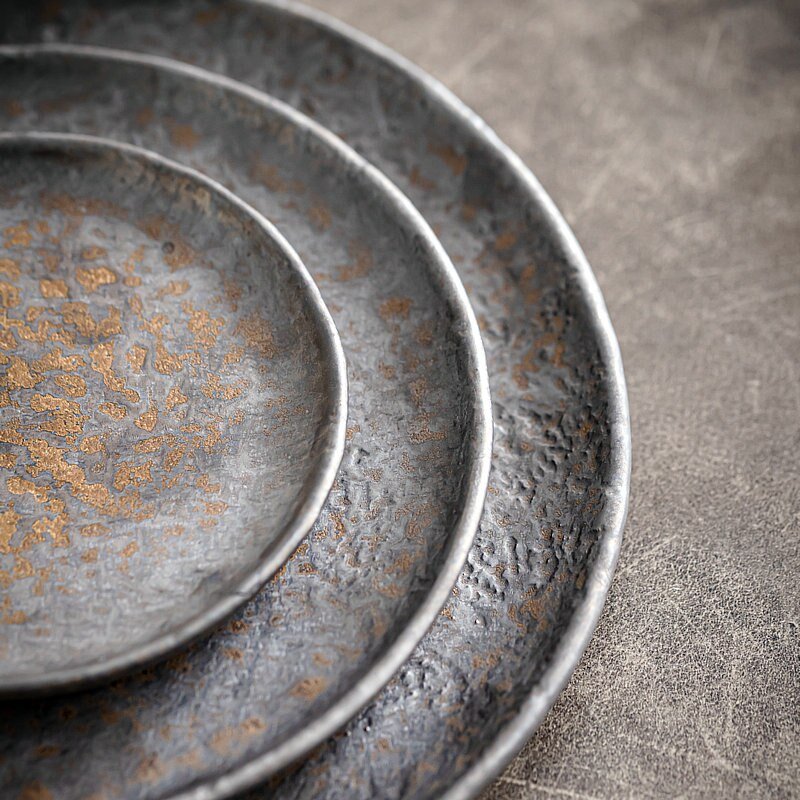 ForgeLuxe Ceramic Plate Set – Elegant Industrial Charm for Modern Dining - All Around Casa