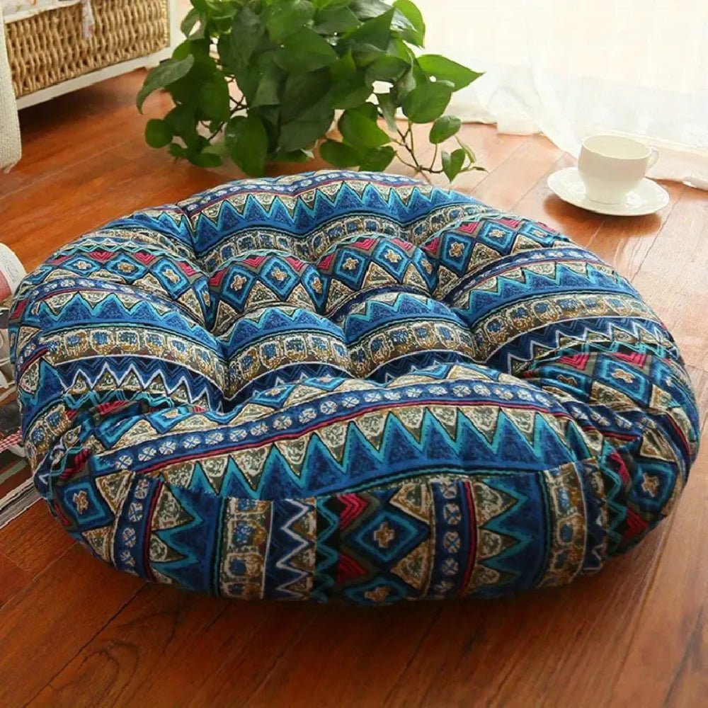 LunaHaven Boho Cushion – Chic Round Seating for a Cozy, Artistic Home - All Around Casa