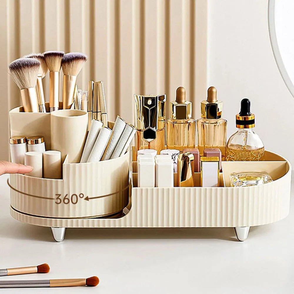 LustraVue Elegant Rotating Beauty Organizer for a Chic, Clutter - Free Vanity - All Around Casa