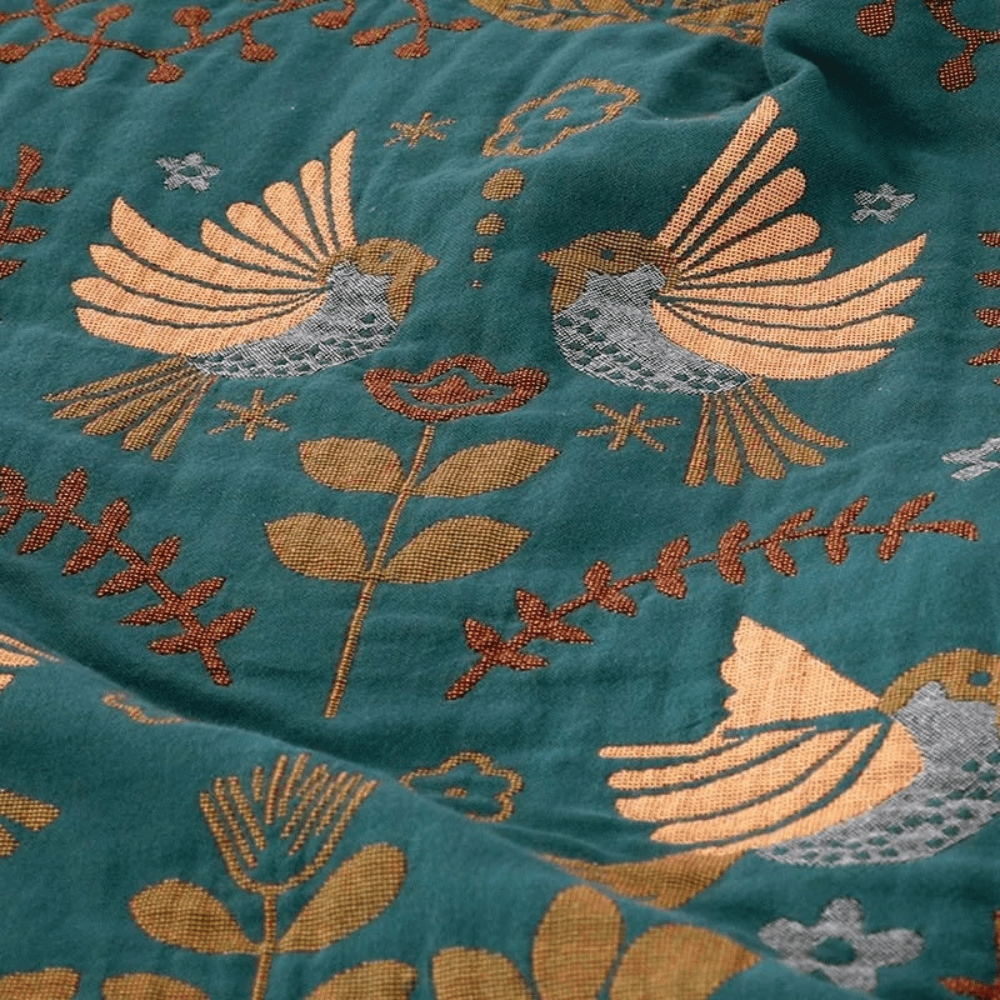 Nordora Luxe Reversible Throw Blanket – Elegant Scandinavian Birds for a Cozy Interior - All Around Casa