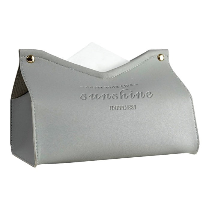 SereneHaven Chic Tissue Holder – Elegant Leather Accent for Modern Living - All Around Casa