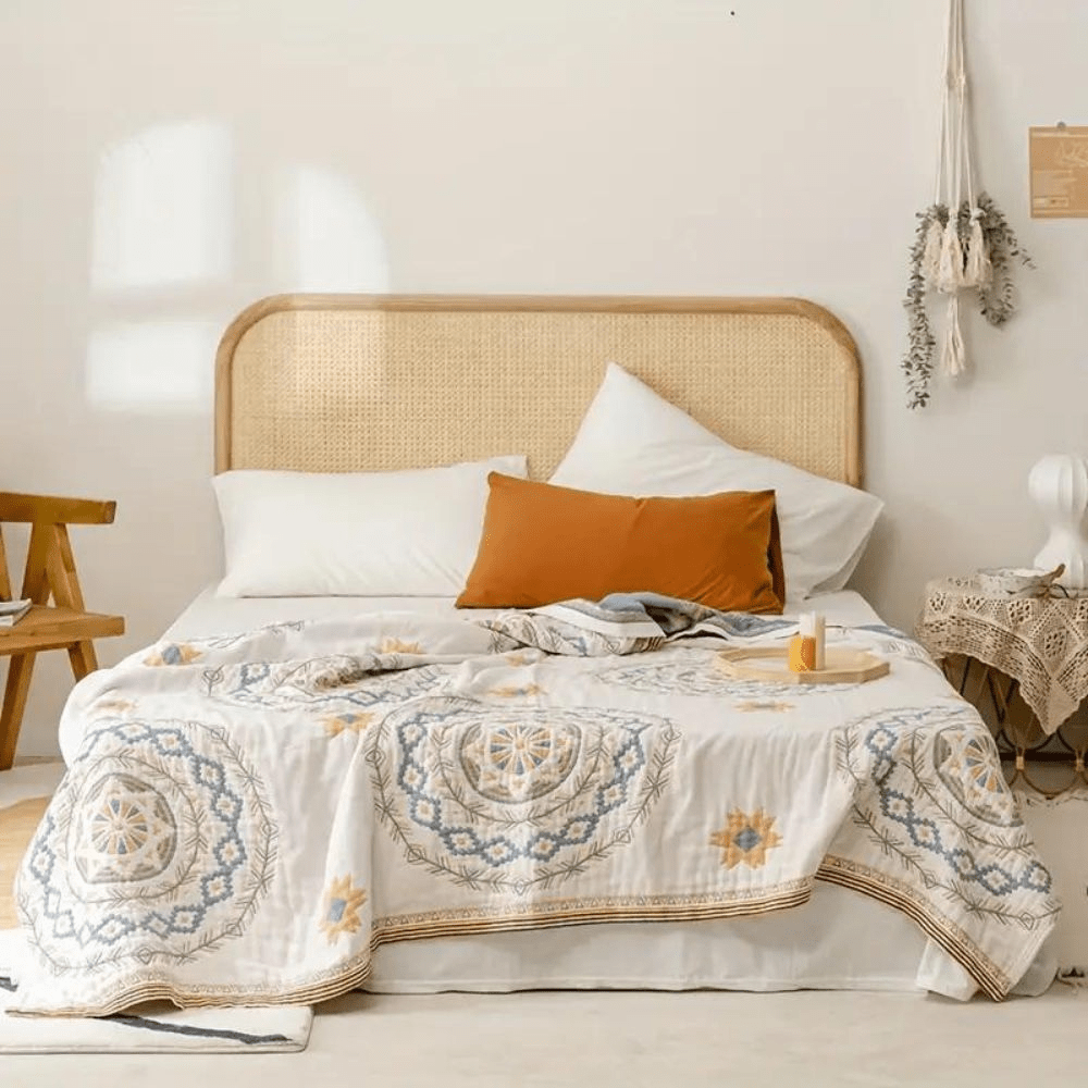 Serenique Luxe Boho Throw Blanket – Elegant Mandala Accent for Relaxed Living - All Around Casa
