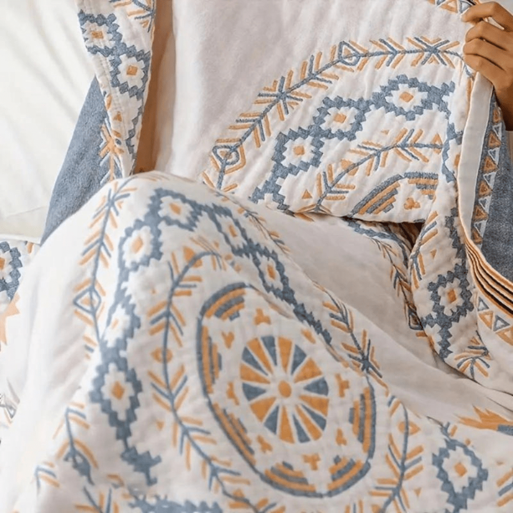 Serenique Luxe Boho Throw Blanket – Elegant Mandala Accent for Relaxed Living - All Around Casa