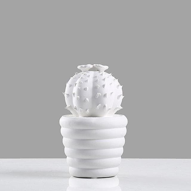 SerenityBloom Elegant Porcelain Cactus Sculptures for a Modern Zen Interior - All Around Casa