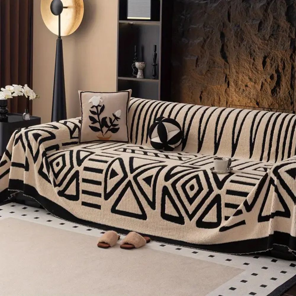 Velura MazeGuard Sofa Cover – Elegant Protection with Contemporary Texture - All Around Casa