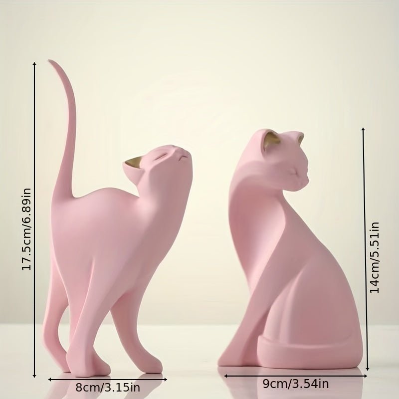 WhiskerAura Elegant Cat Figurine – Artistic Home Décor with Scandinavian Charm - All Around Casa