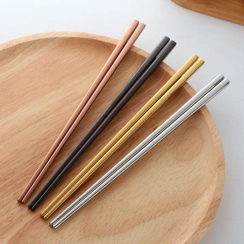 Zenith Touch Matte Metallic Chopstick Set for Modern Dining - All Around Casa