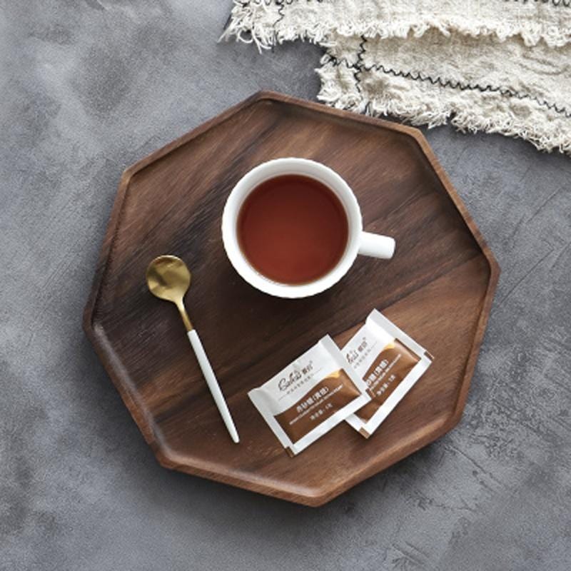 Acaevo Elegant Geometry Wood Plate for Modern Dining Charm - All Around Casa