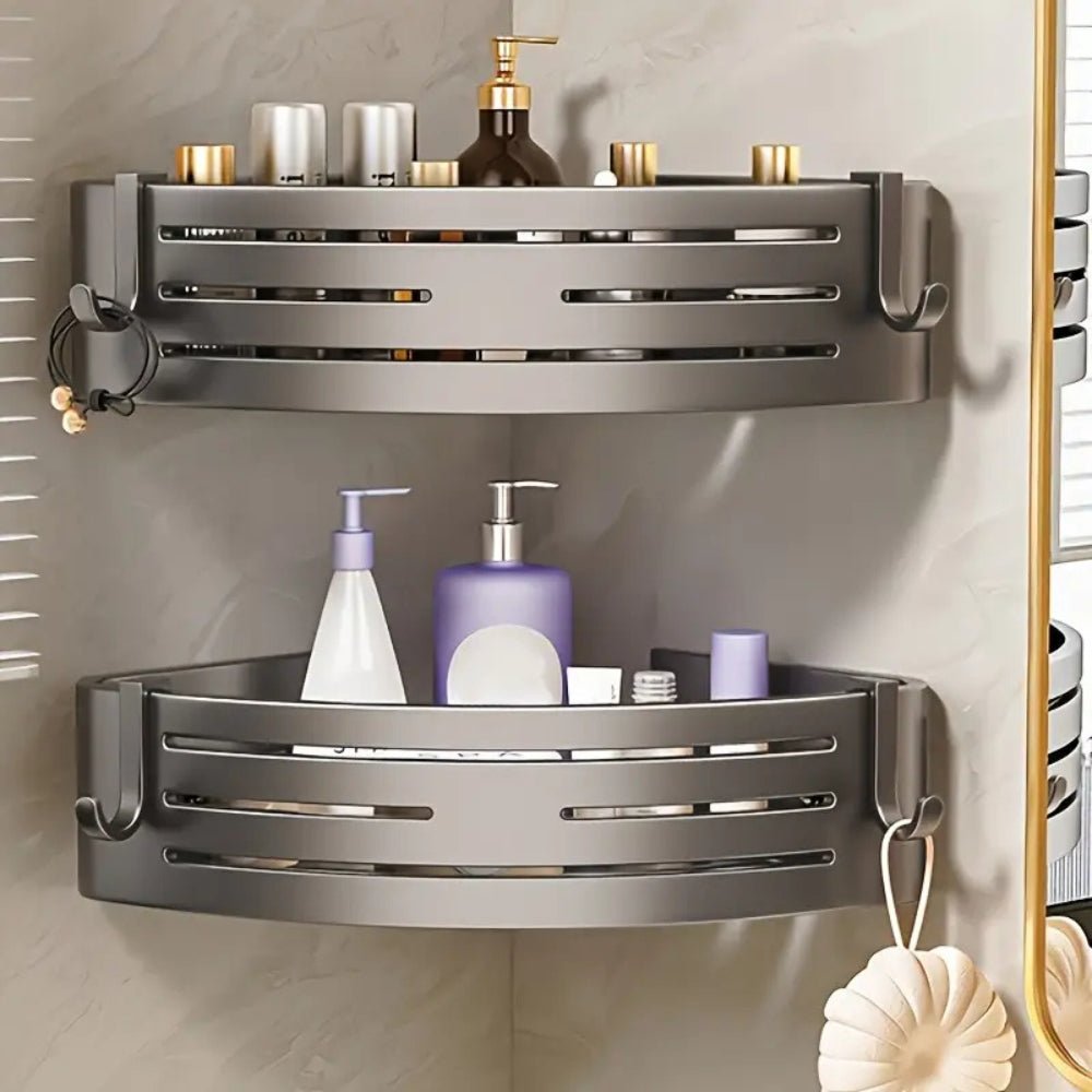 AeroForm SleekSpace Aluminum Corner Shower Caddy – Modern Storage Elegance for Refined Bathrooms - All Around Casa