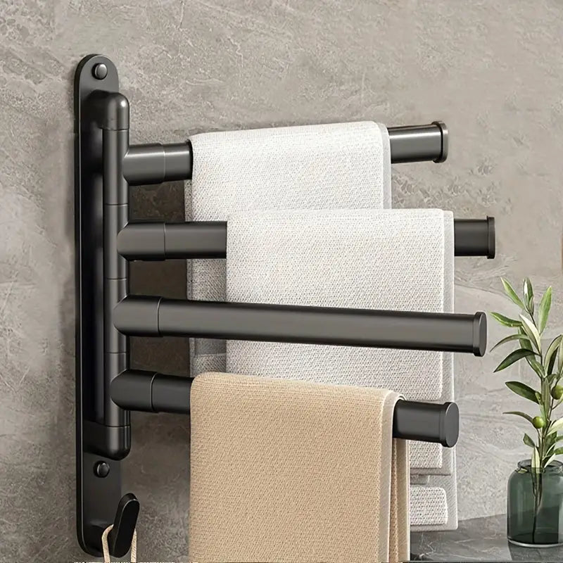 AeroLuxe Elegant Swivel Towel Rack – Space - Saving Bathroom Organizer with Modern Style - All Around Casa