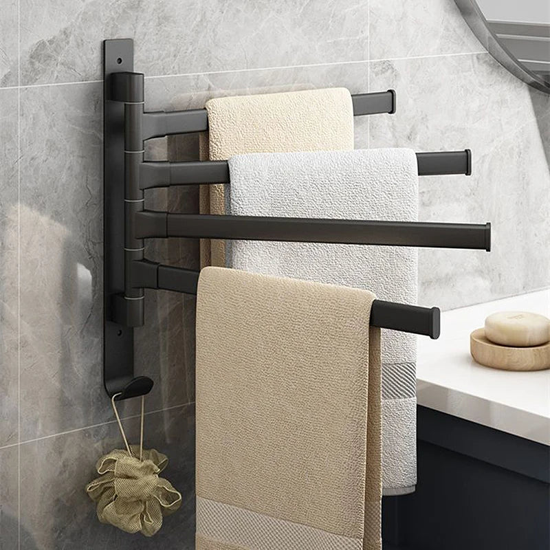 AeroLuxe Elegant Swivel Towel Rack – Space - Saving Bathroom Organizer with Modern Style - All Around Casa