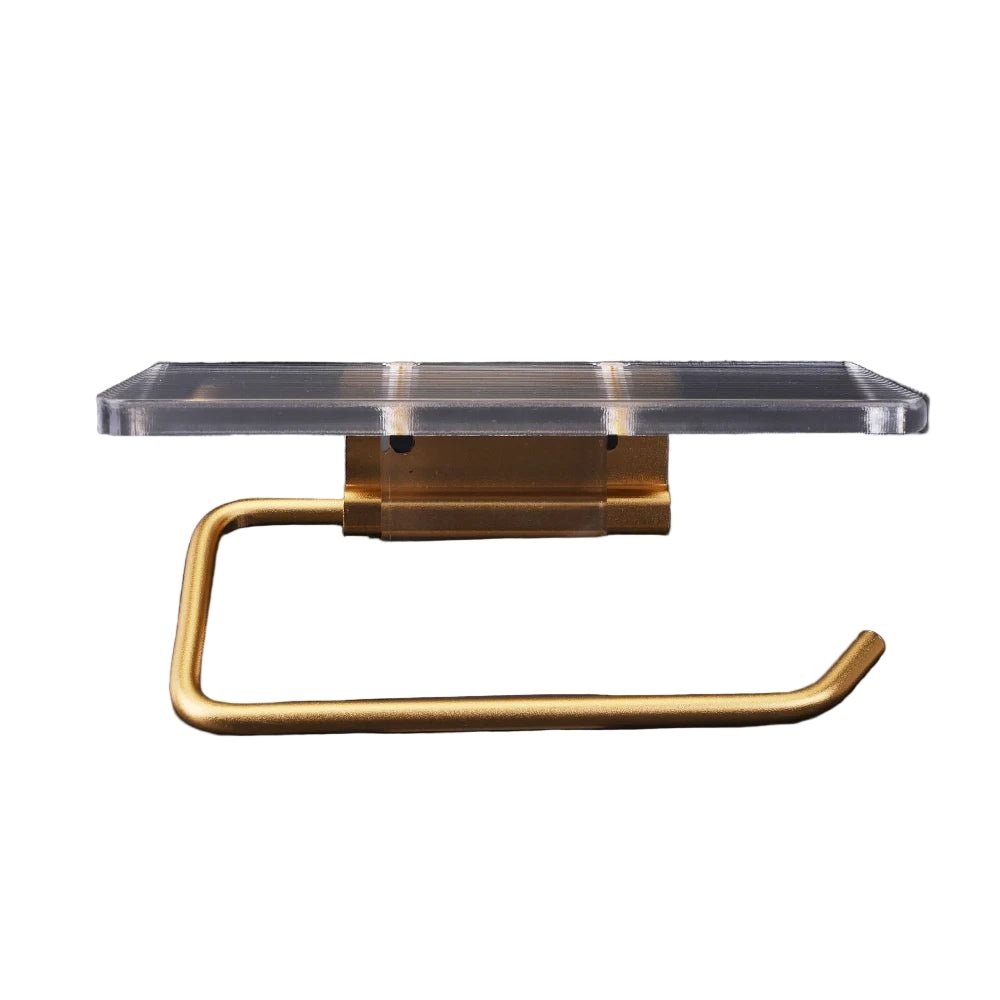 AeroLuxe Elegant Toilet Paper Holder with Integrated Shelf for Modern Bathrooms - All Around Casa