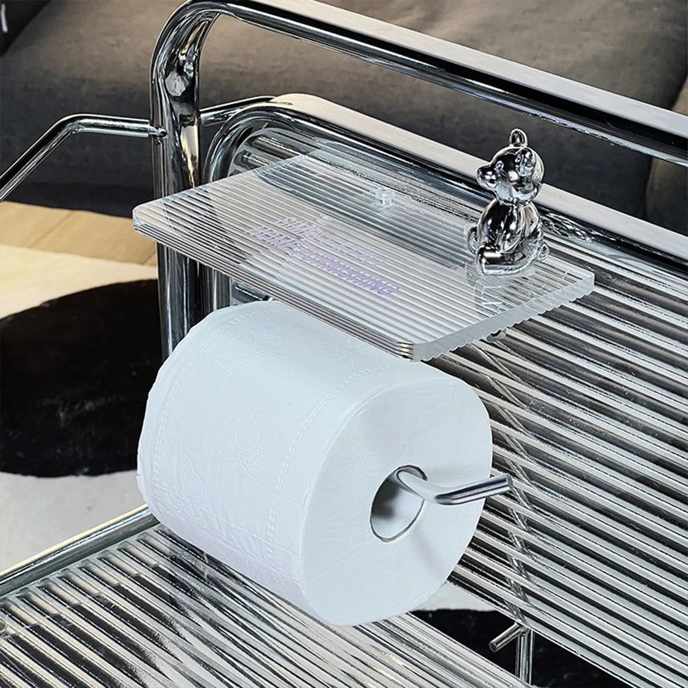 AeroLuxe Elegant Toilet Paper Holder with Integrated Shelf for Modern Bathrooms - All Around Casa