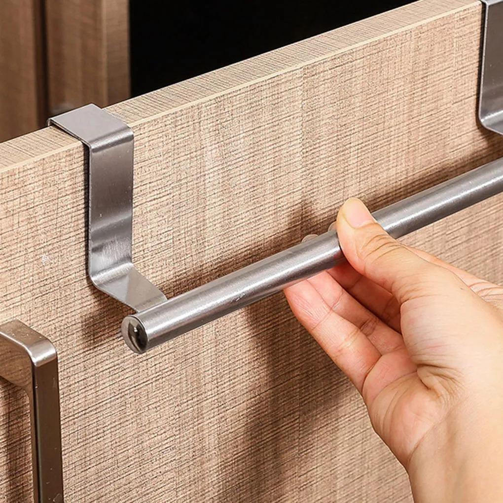 AeroLuxe Sleek Stainless Steel Towel Rack – Stylish Over - Cabinet Holder for Modern Kitchens & Bathrooms - All Around Casa