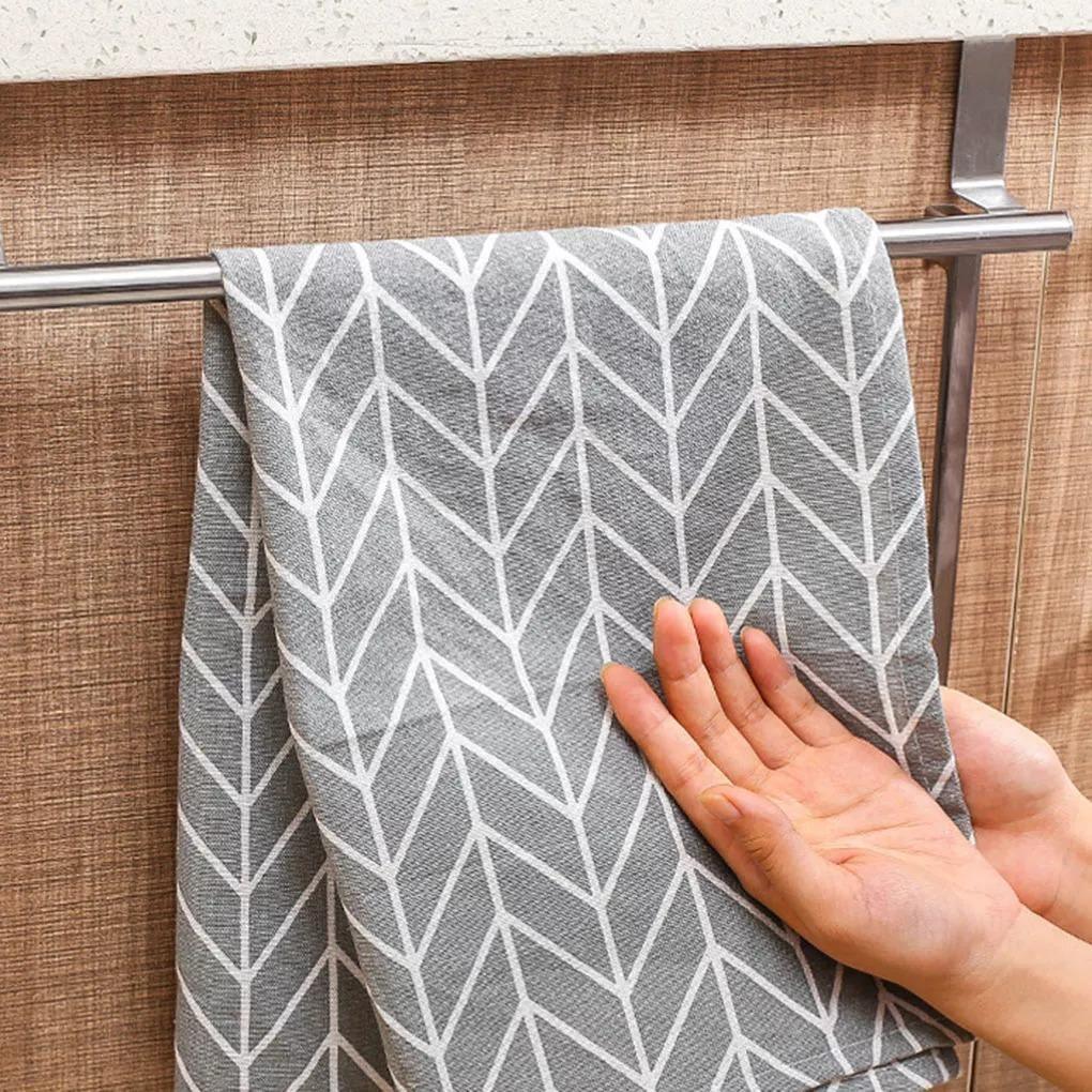 AeroLuxe Sleek Stainless Steel Towel Rack – Stylish Over - Cabinet Holder for Modern Kitchens & Bathrooms - All Around Casa