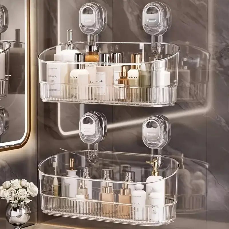 AeroNest Luxe Bathroom Rack – Sleek No - Drill Storage for a Modern Home - All Around Casa