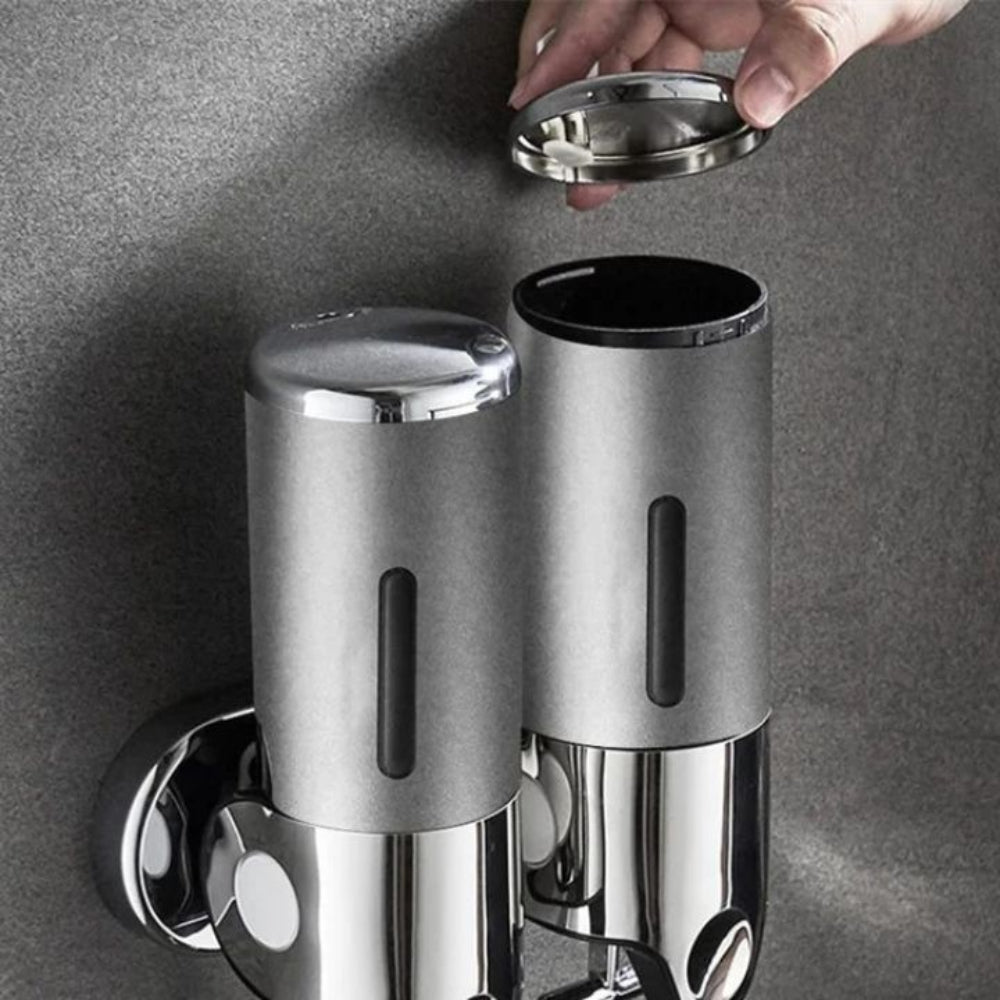All Around Casa Elegant Wall Soap Dispenser for a Modern, Minimalist Bathroom - All Around Casa
