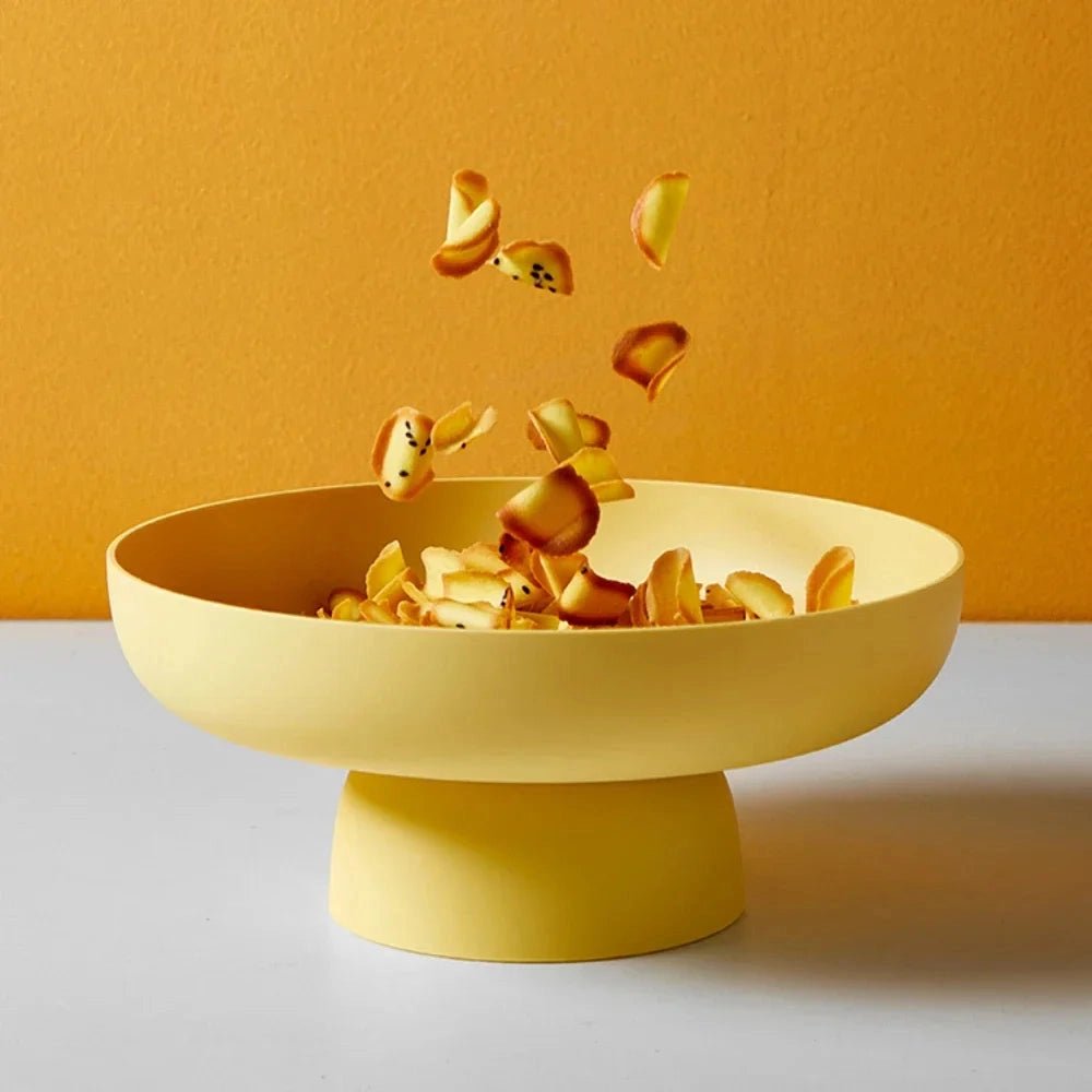 All Around Casa Luxe Ceramic Fruit Bowl – Artistic Mid - Century Centerpiece for Modern Dining - All Around Casa