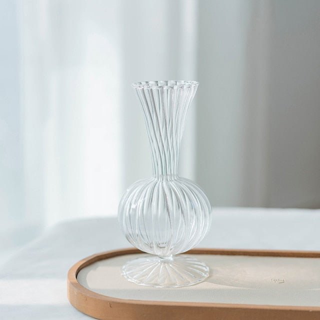 All Around Casa – Petal Textured Glass Vase - All Around Casa