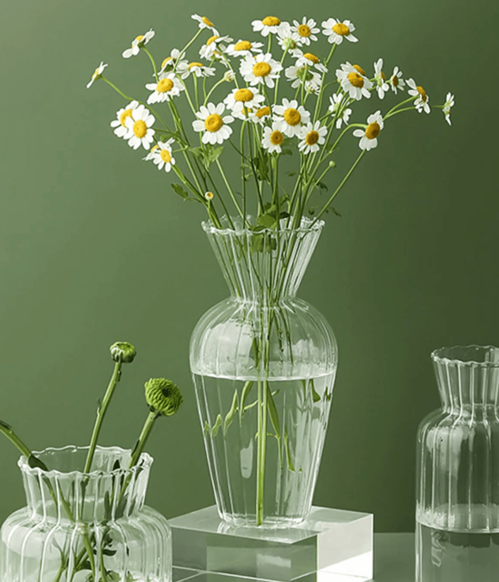 All Around Casa – Petal Textured Glass Vase - All Around Casa