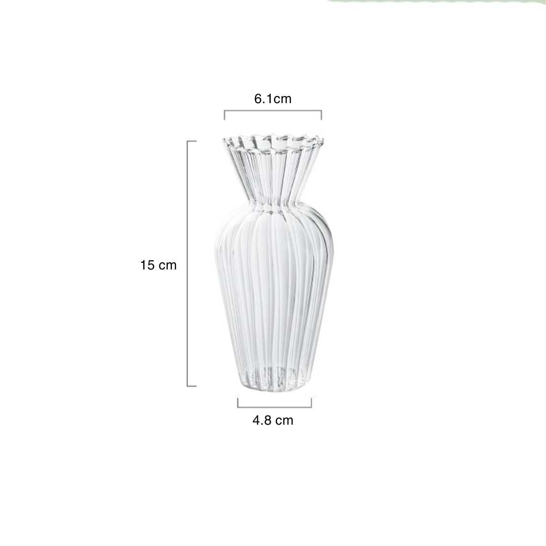 All Around Casa – Petal Textured Glass Vase - All Around Casa