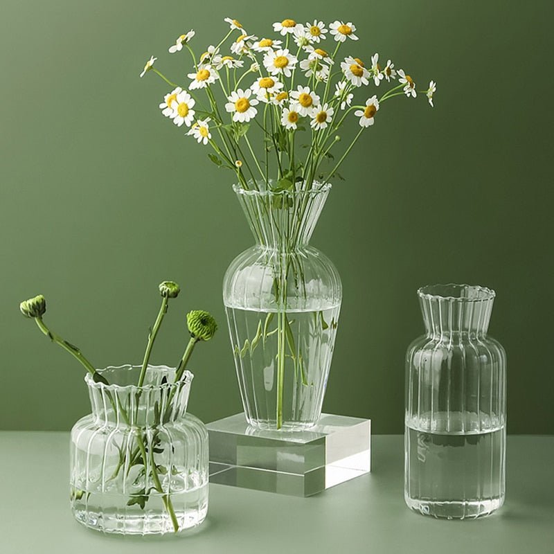 All Around Casa – Petal Textured Glass Vase - All Around Casa
