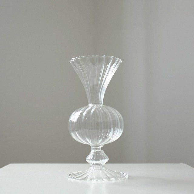 All Around Casa – Petal Textured Glass Vase - All Around Casa
