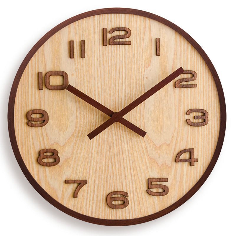 All Around Casa – Walnut Minimalist Wall Clock - All Around Casa